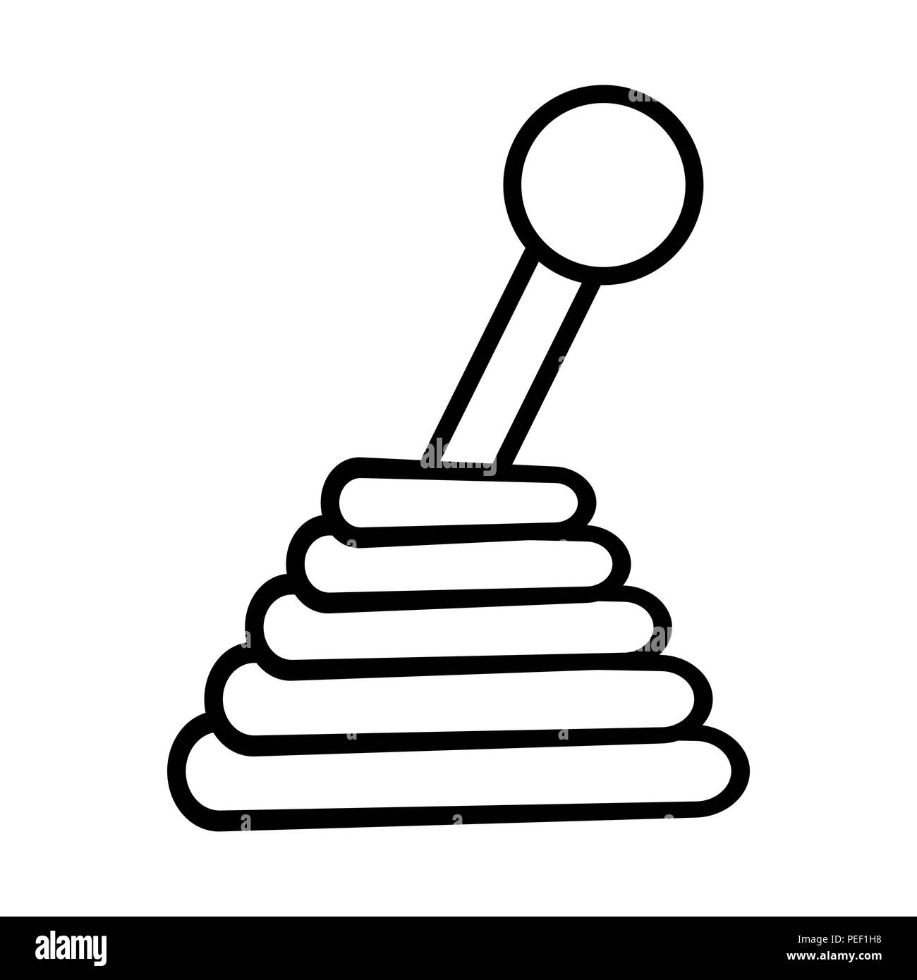 Le bouton de la boîte de vitesses de conception contour icône isolé sur fond blanc Illustration de Vecteur