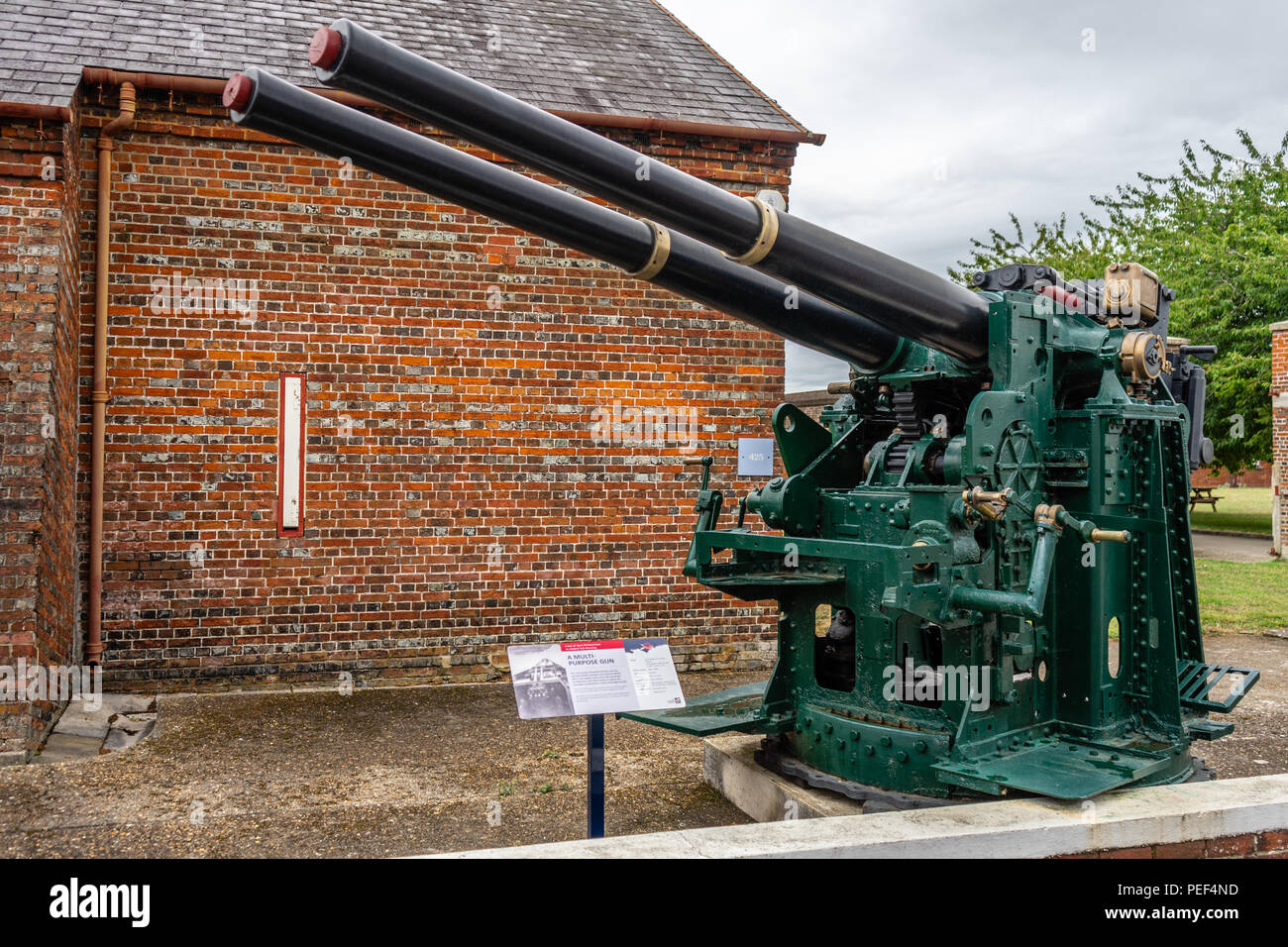 4 tir rapide de 81 cm (16) mark xvi canon naval qui a été la norme des armes à feu de la marine britannique pendant la Seconde Guerre mondiale, la guerre navale Banque D'Images