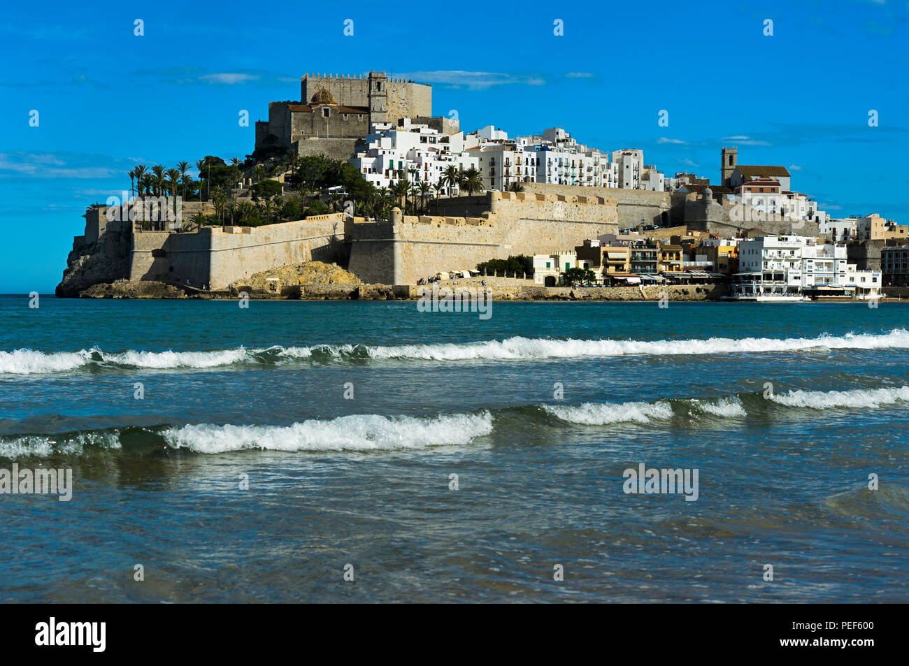 Château de Peniscola, Peníscola, Costa del Azahar, province Castellon, Espagne Banque D'Images