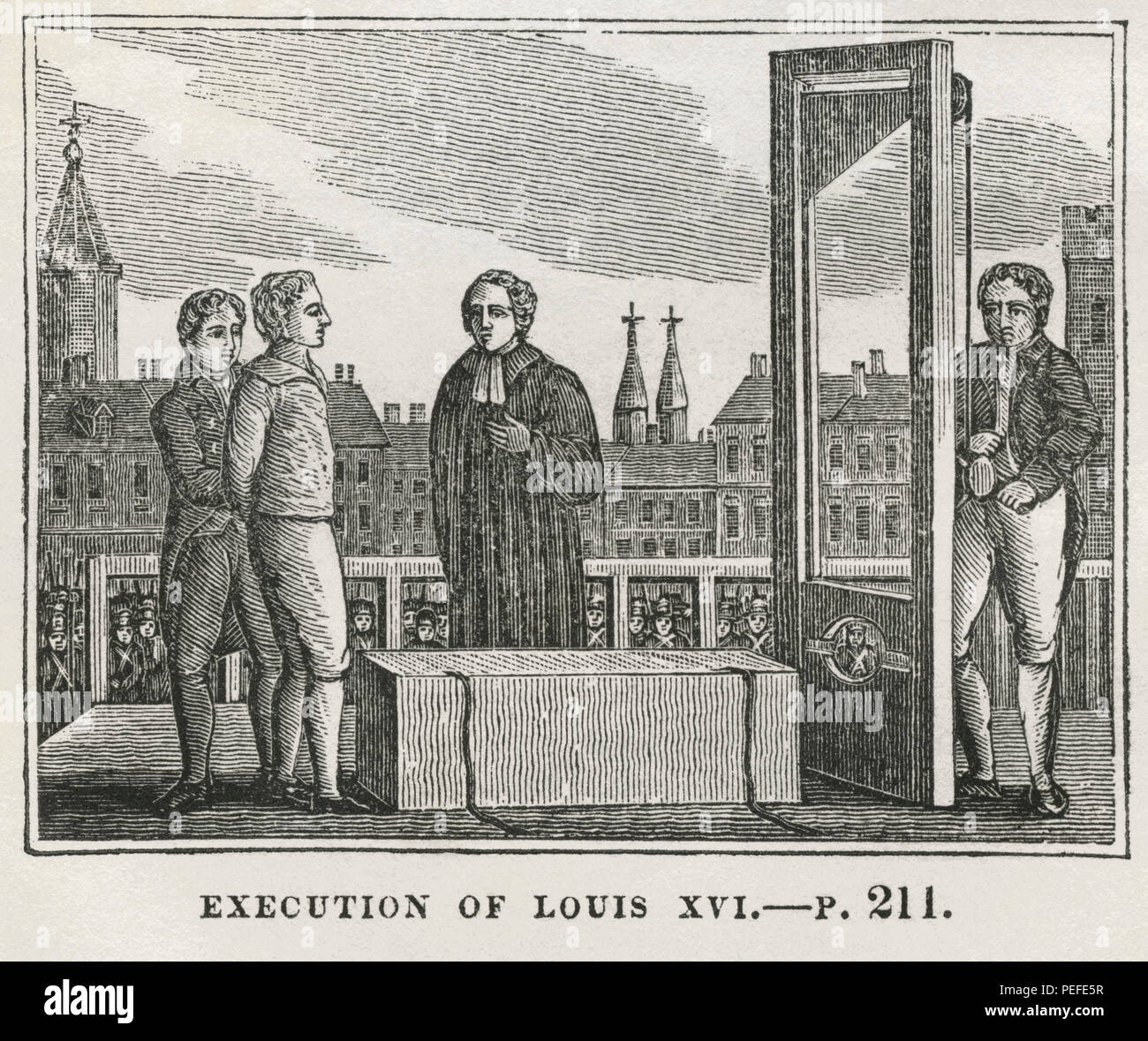 L'exécution de Louis XVI, Illustration de l'album, le Cabinet historique, FEU Jeune Éditeur, New Haven, 1834 Banque D'Images