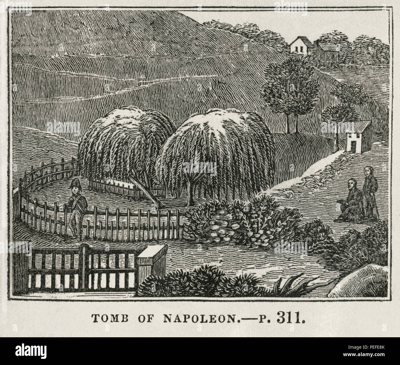 Tombeau de Napoléon, à Sainte-Hélène, Illustration de l'album, le Cabinet historique, FEU Jeune Éditeur, New Haven, 1834 Banque D'Images