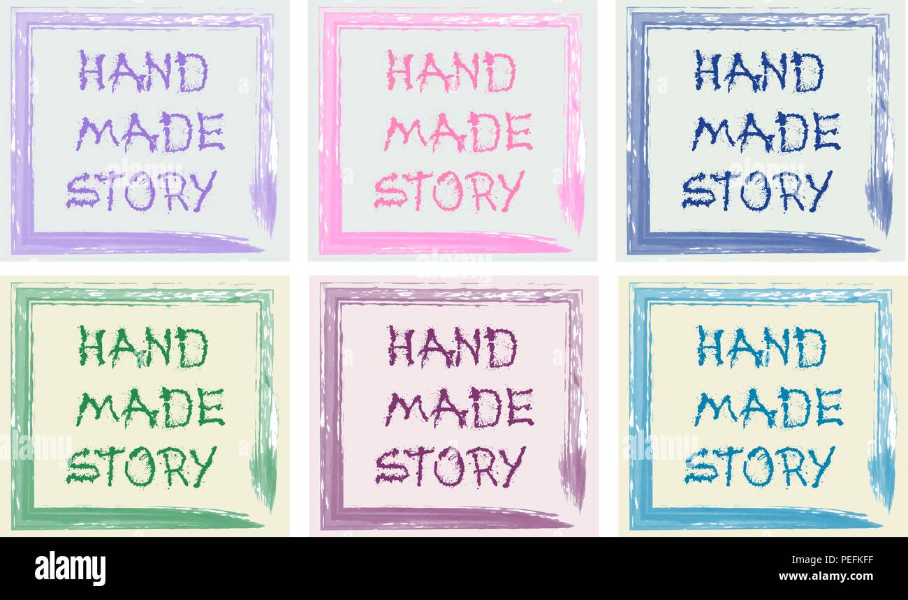 Logo texte d'un atelier artisanal dans un cadre aquarelle Illustration de Vecteur