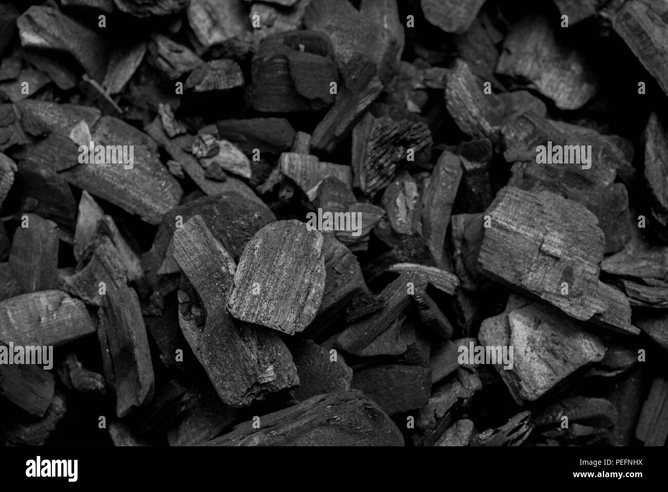 Barbecue charbon de près. Charbon noir texture background Banque D'Images