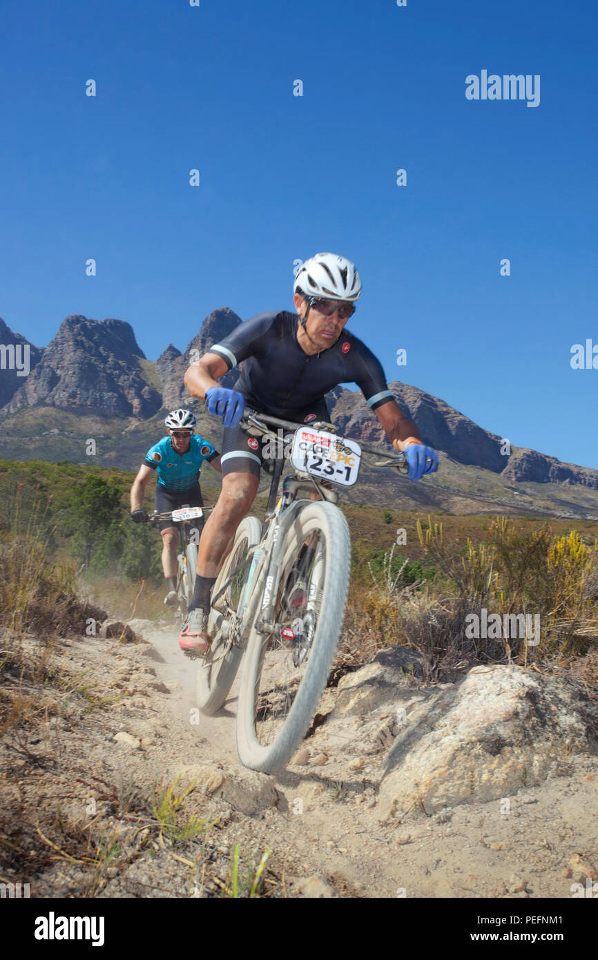 L'étape 5, l'ABSA Cape Epic, temps phase de jugement. Vendredi, Mars 23, 2018 Banque D'Images
