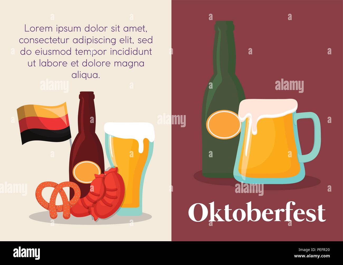 L'infographie de l'Oktoberfest, concept avec les bouteilles de bière et