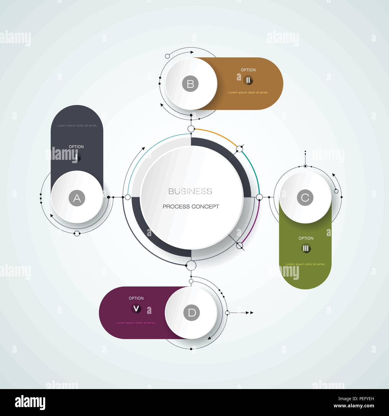 Vector abstract molécules avec 3D intégrée, étiquette de cercles. Espace vide de contenu, entreprise, infographie, modèle de diagramme, réseau, web desi Illustration de Vecteur