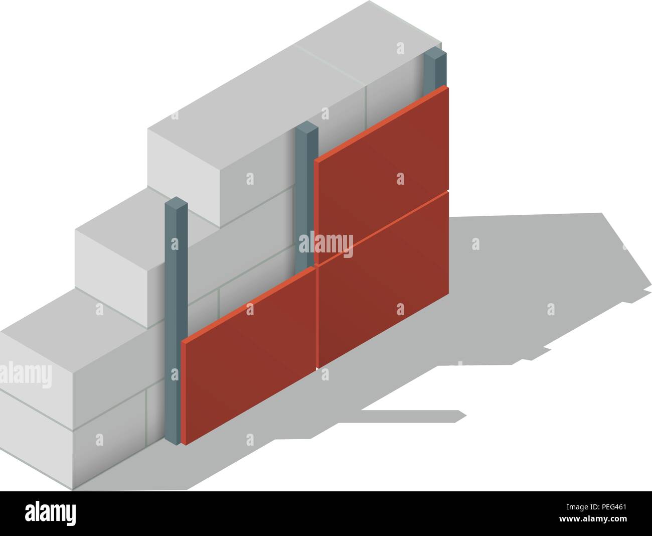 Schéma d'un mur en béton cellulaire Illustration de Vecteur