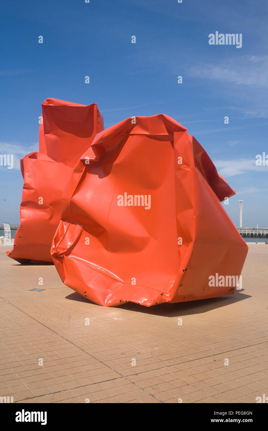 Sculptures sur roc Stangers héros de la mer Square à Ostende Banque D'Images