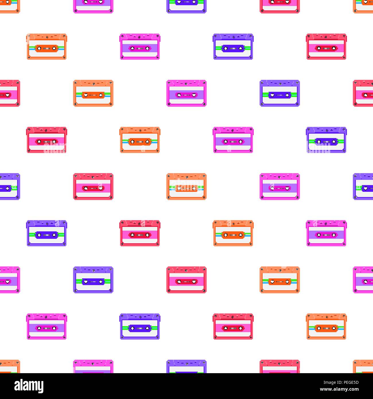 Retro seamless background avec des bandes audio. Bandes sonores magnétique motif mosaïque Illustration de Vecteur