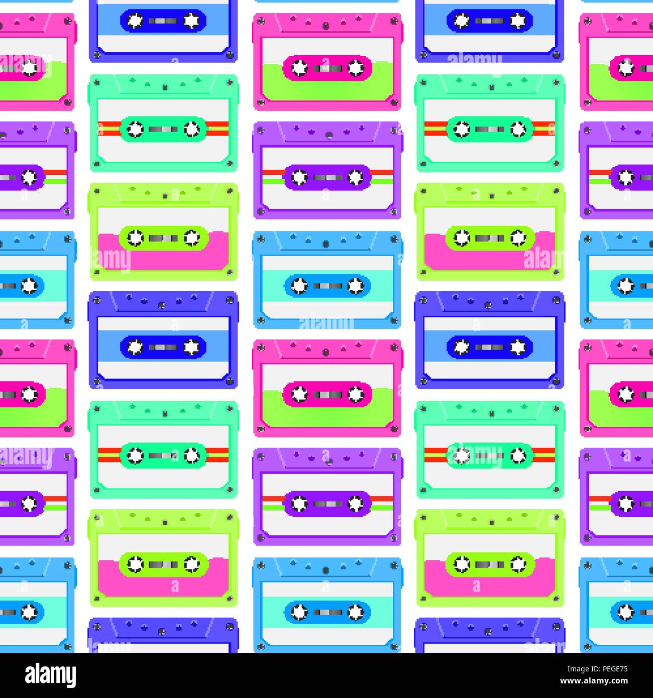 Retro seamless background avec des bandes audio. Bandes sonores magnétique motif mosaïque Illustration de Vecteur