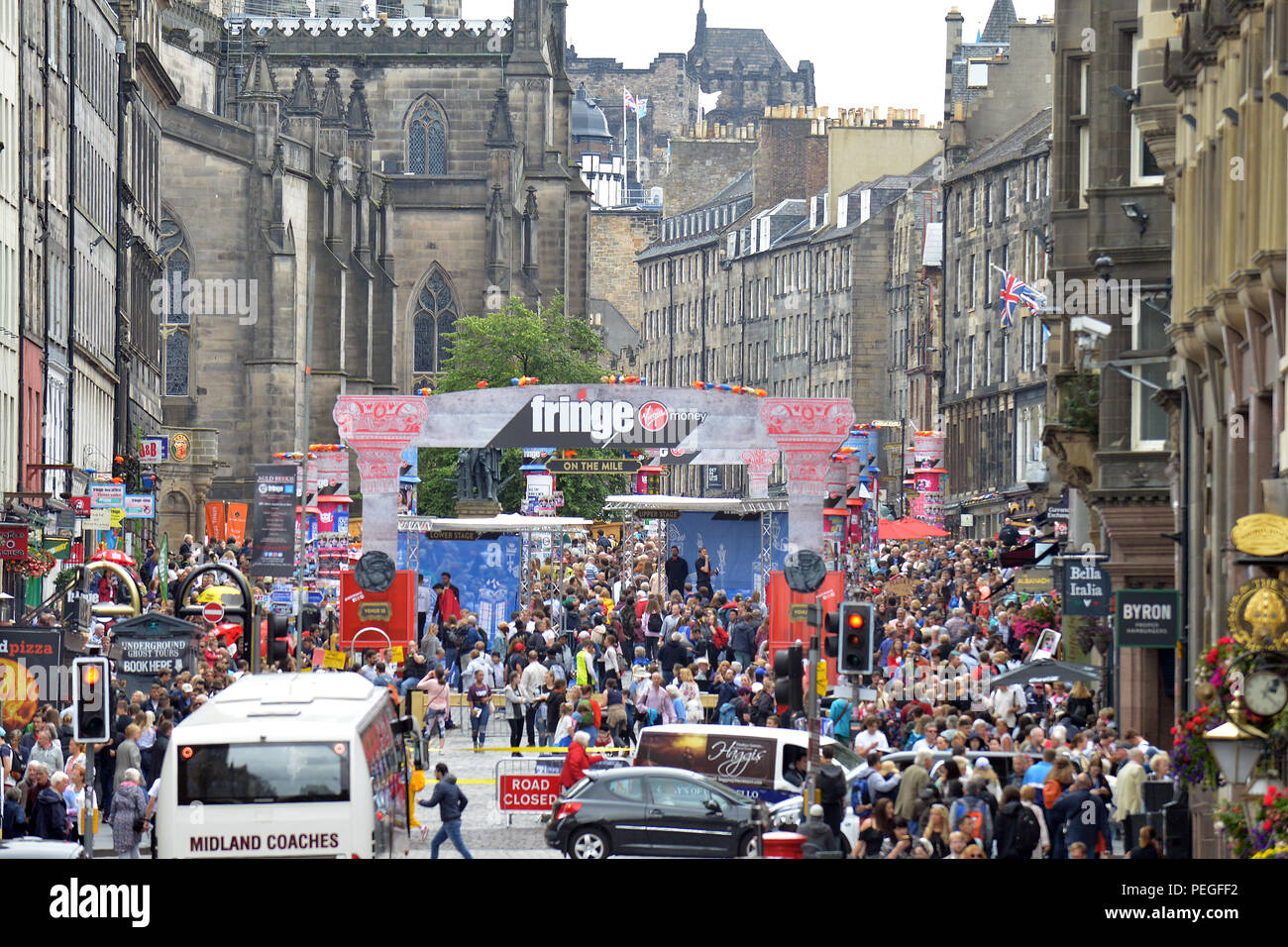 Edinburgh Festival Fringe, Royal Mile, Édimbourg, Écosse, 2018 Banque D'Images