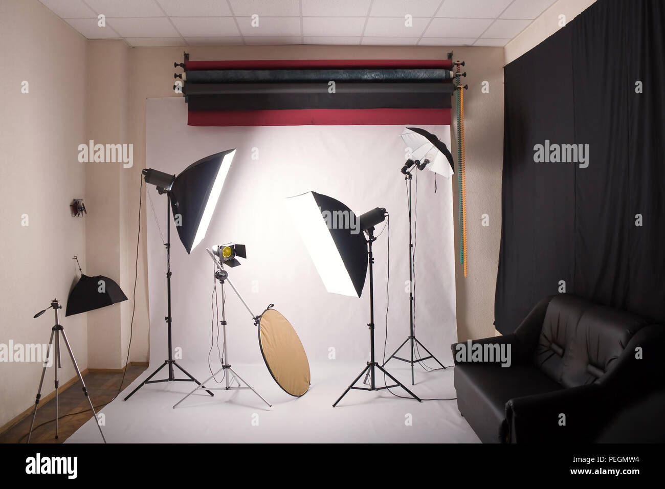 Vue générale du studio photographique Banque D'Images