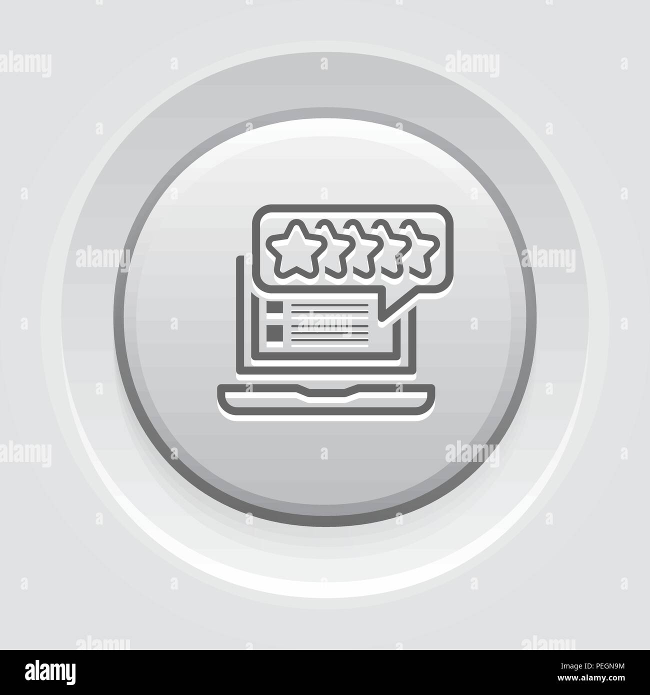 Revue de client sur l'icône de la ligne de cotation. Illustration de Vecteur