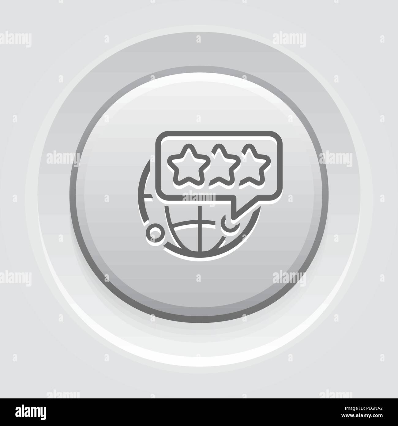 L'icône de la ligne de commentaires des clients mondiaux. Illustration de Vecteur