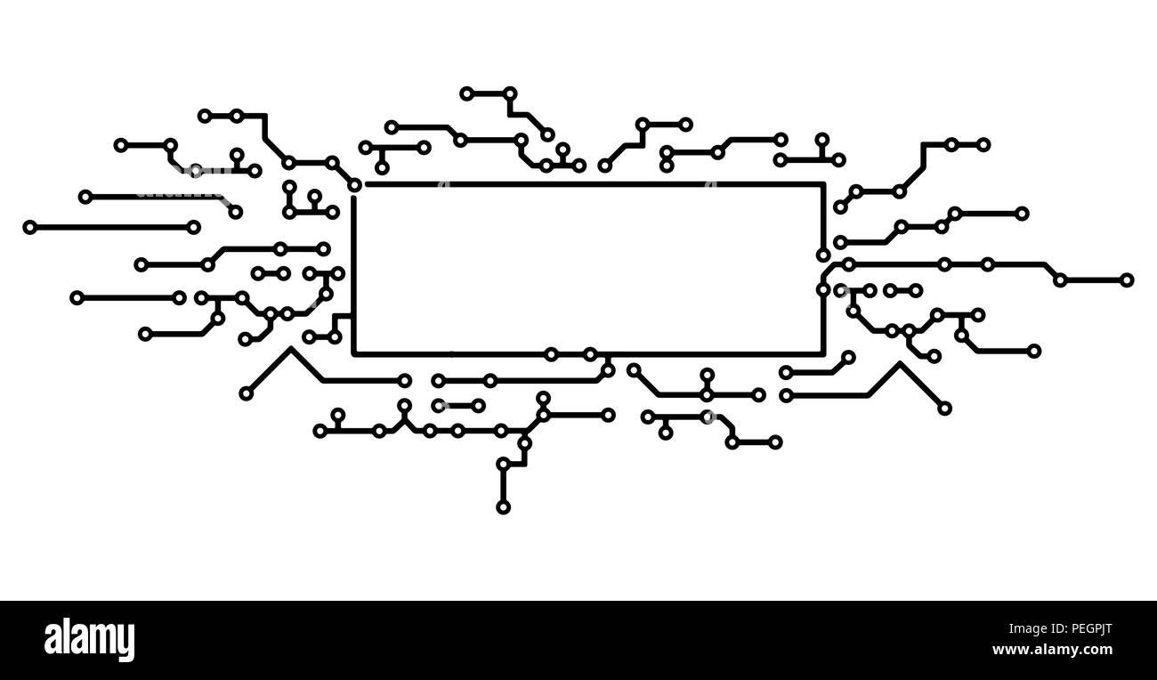 Contexte en PCB-style de mise en page, technique de décoration cadre avec l'espace vide pour votre texte Illustration de Vecteur