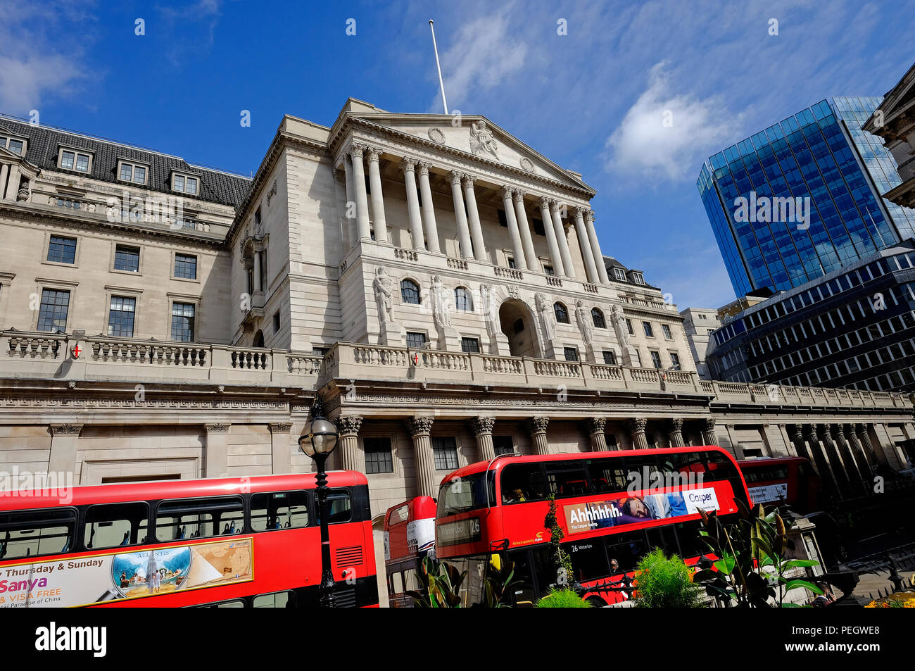 La banque d'Angleterre, Threadneedle Street, Londres, Angleterre Banque D'Images