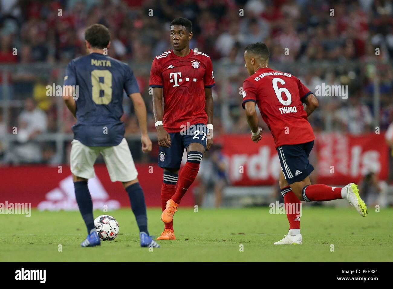 Munich, Allemagne. Le 05 août, 2018. firo : 05.08.2018, Football, 1.Bundesliga, la saison 2018/2019, match amical, le FC Bayern Munich - Manchester United, David Alaba, Bayern, dans le monde de l'utilisation | Credit : dpa/Alamy Live News Banque D'Images