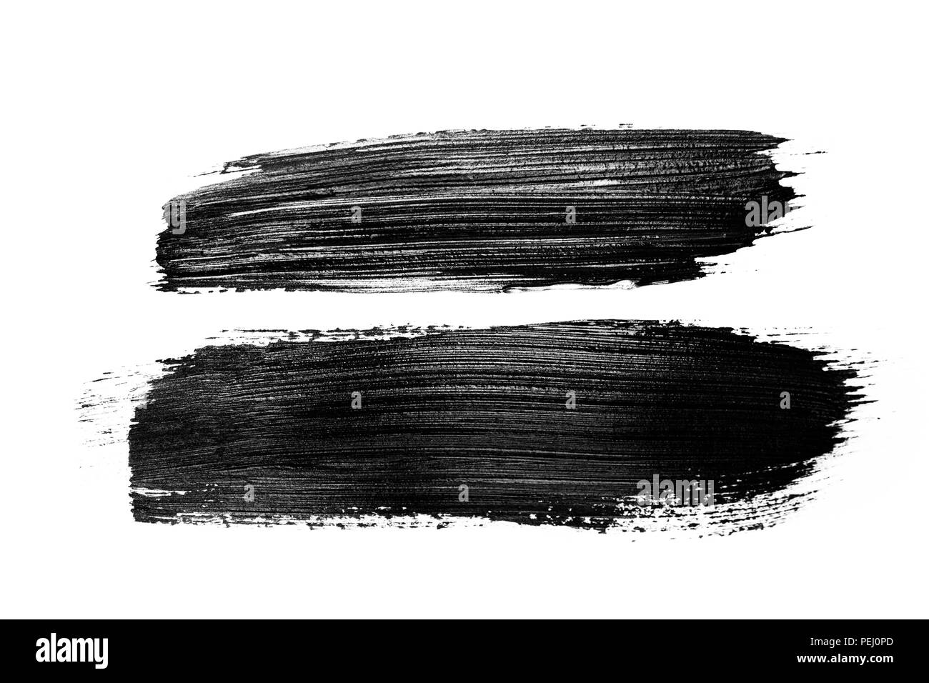 Deux abstract grunge brush stroke faite avec du jeu peinture acrylique, isolé sur blanc. Parfait pour votre conception. Banque D'Images