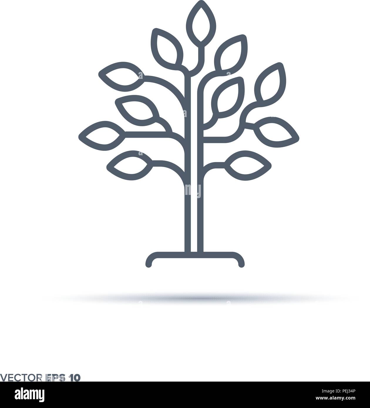 L'icône de la ligne du vecteur d'arbres. la nature et l'environnement. Illustration de Vecteur