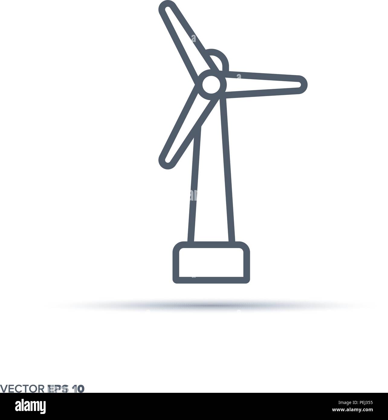 L'icône de la ligne du vecteur de l'éolienne. La production d'énergie renouvelable et symbole. Illustration de Vecteur