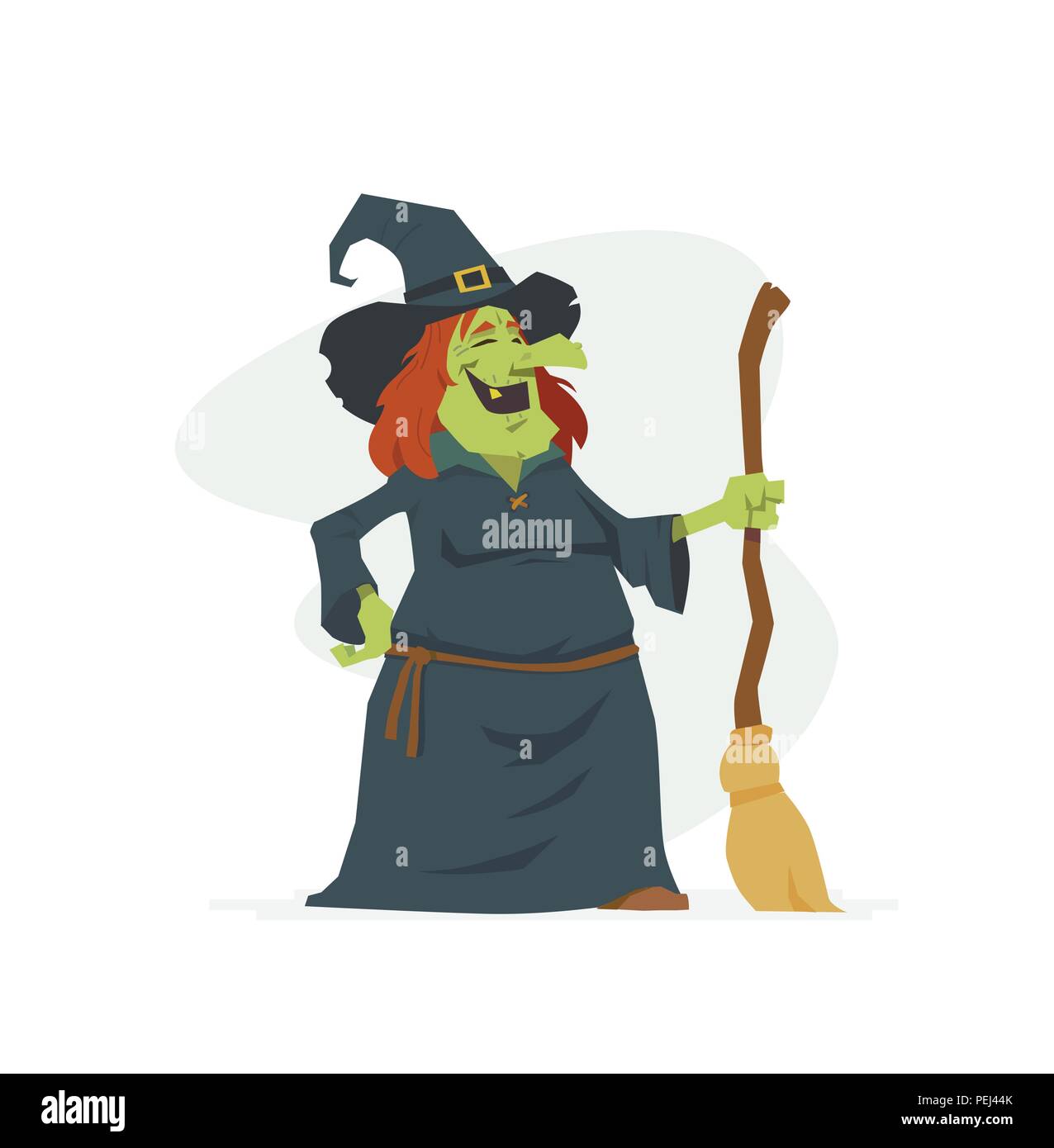 Dessin Anime Sorciere Moderne Personnes Isolees Caracteres Illustration Image Vectorielle Stock Alamy