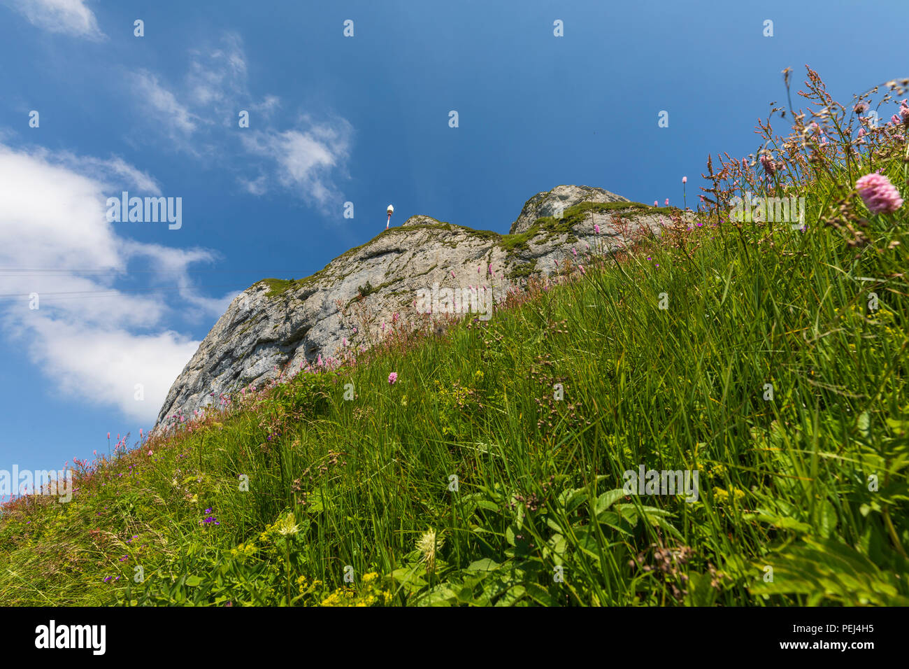 Sommet du mont Hoher Kasten, Appenzell, Suisse Banque D'Images