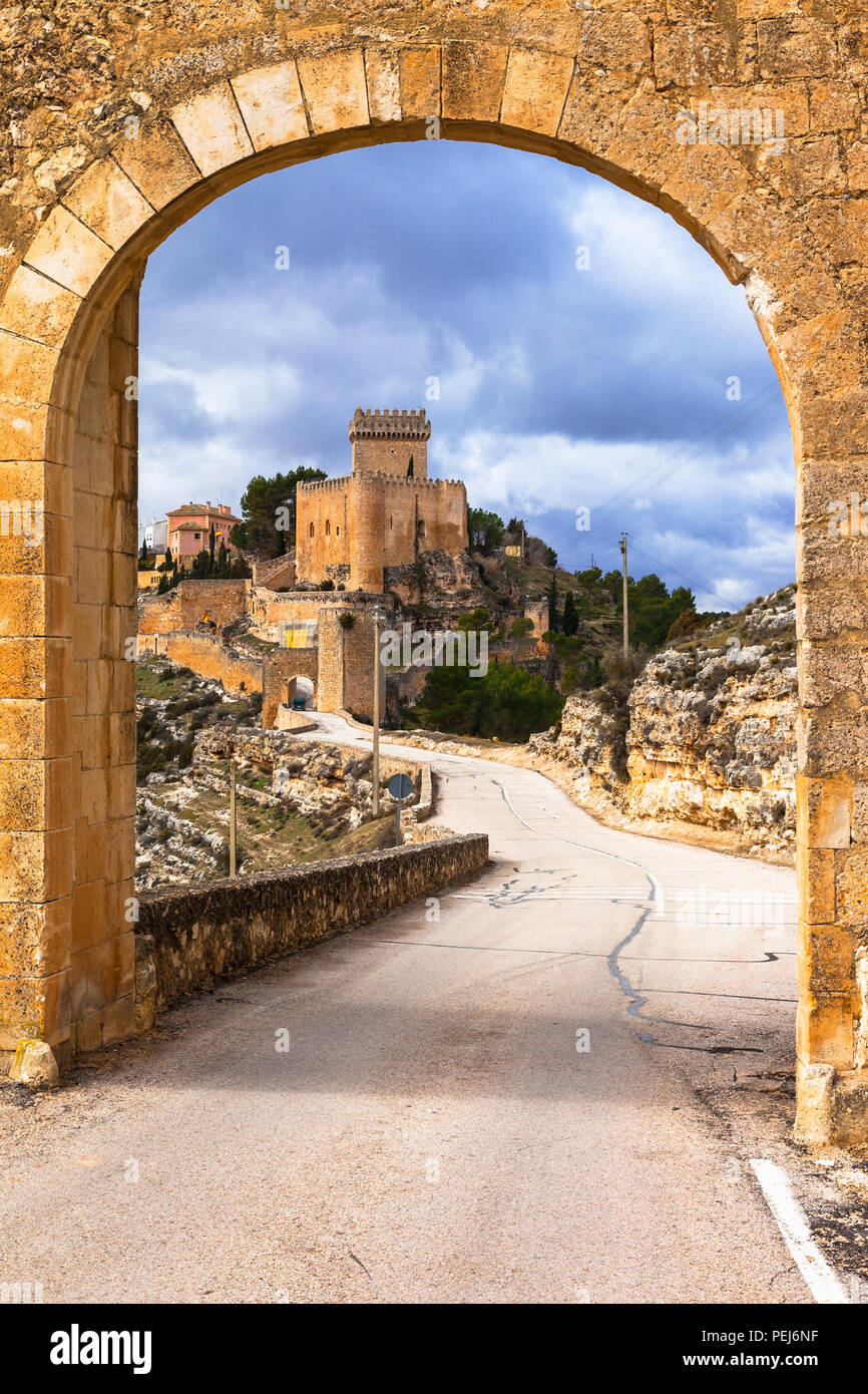 Alcorcon impressionnant château,vue panoramique,Espagne. Banque D'Images