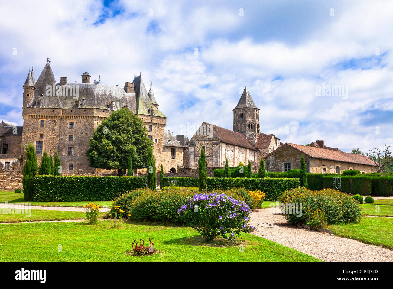 Belle Jumilhac le Grand château médiéval,France. Banque D'Images