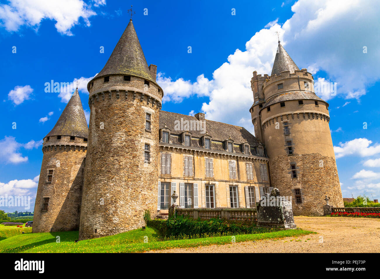 Beau château médiéval en Dordogne,France. Banque D'Images