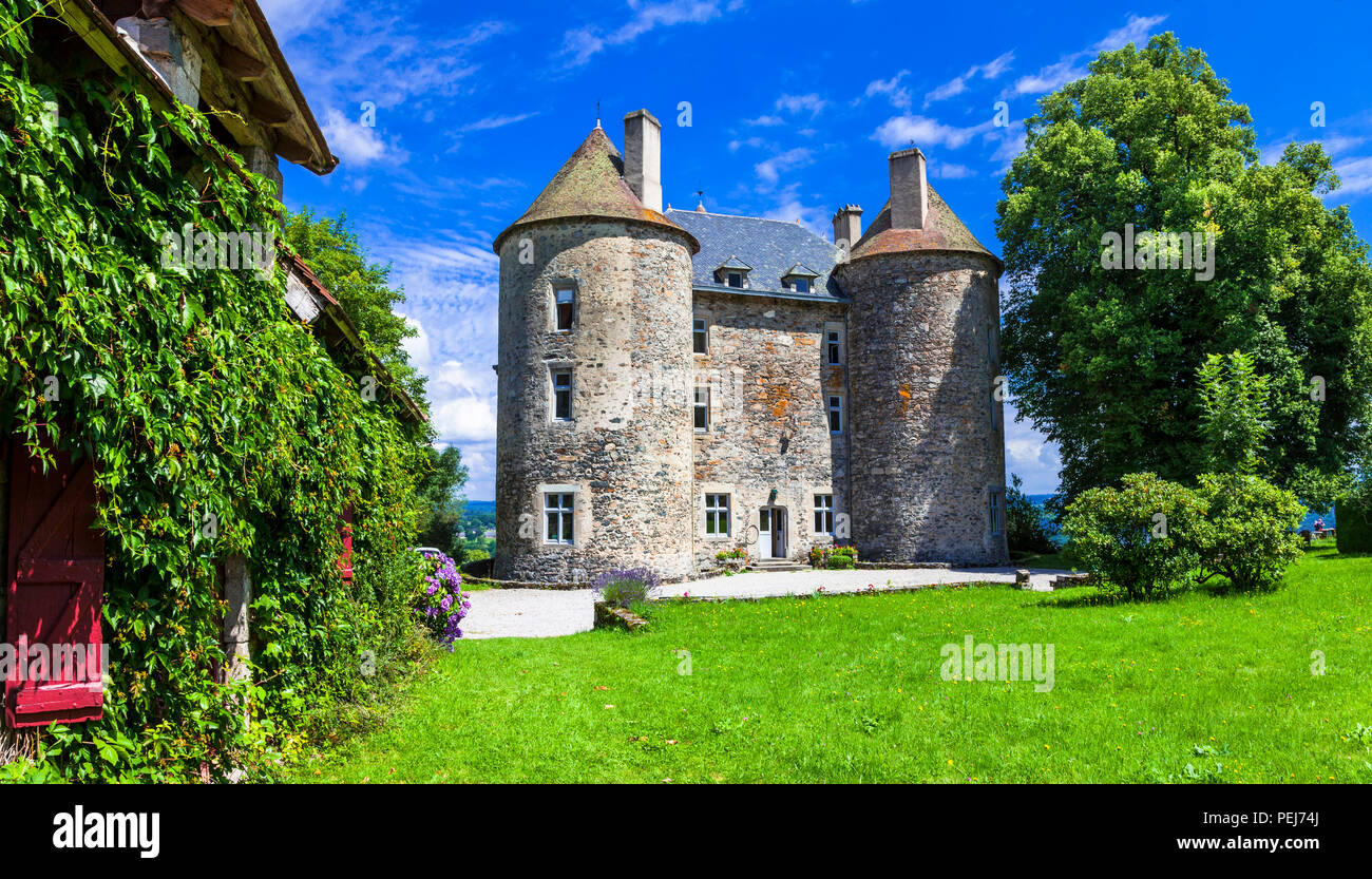 Ancien château médiéval dans la région de la Dordogne, France. Banque D'Images