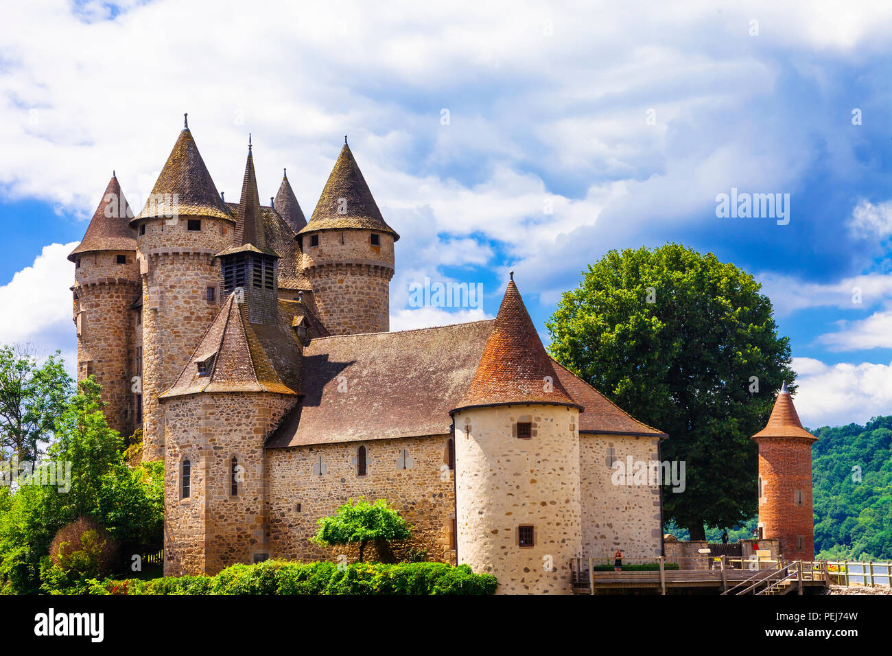 Beau château de Val,vue panoramique,France. Banque D'Images