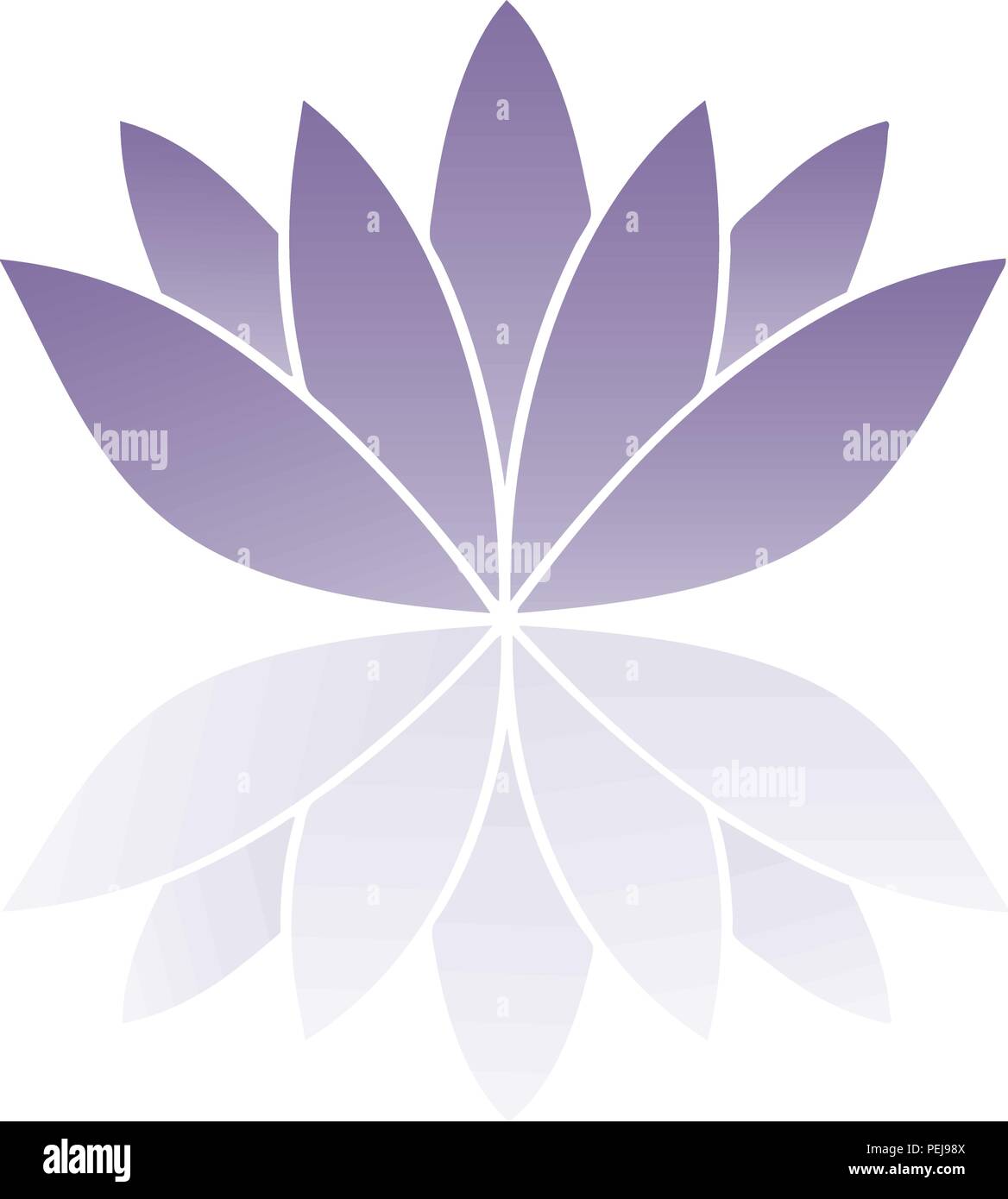 Vector illustration de fleur de lotus couleur ultra violet avec réflexion Illustration de Vecteur