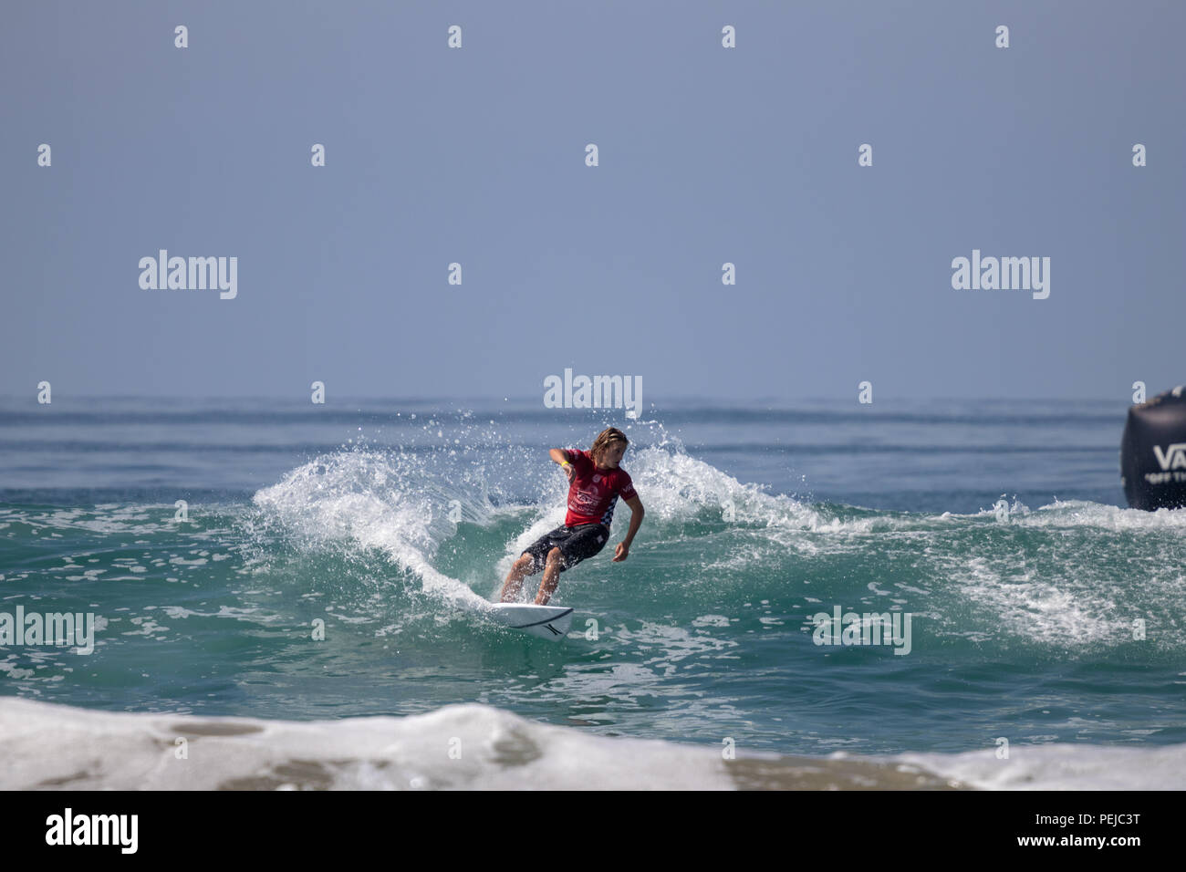 Jake qui se font concurrence sur les Marshall US Open de surf 2018 Banque D'Images