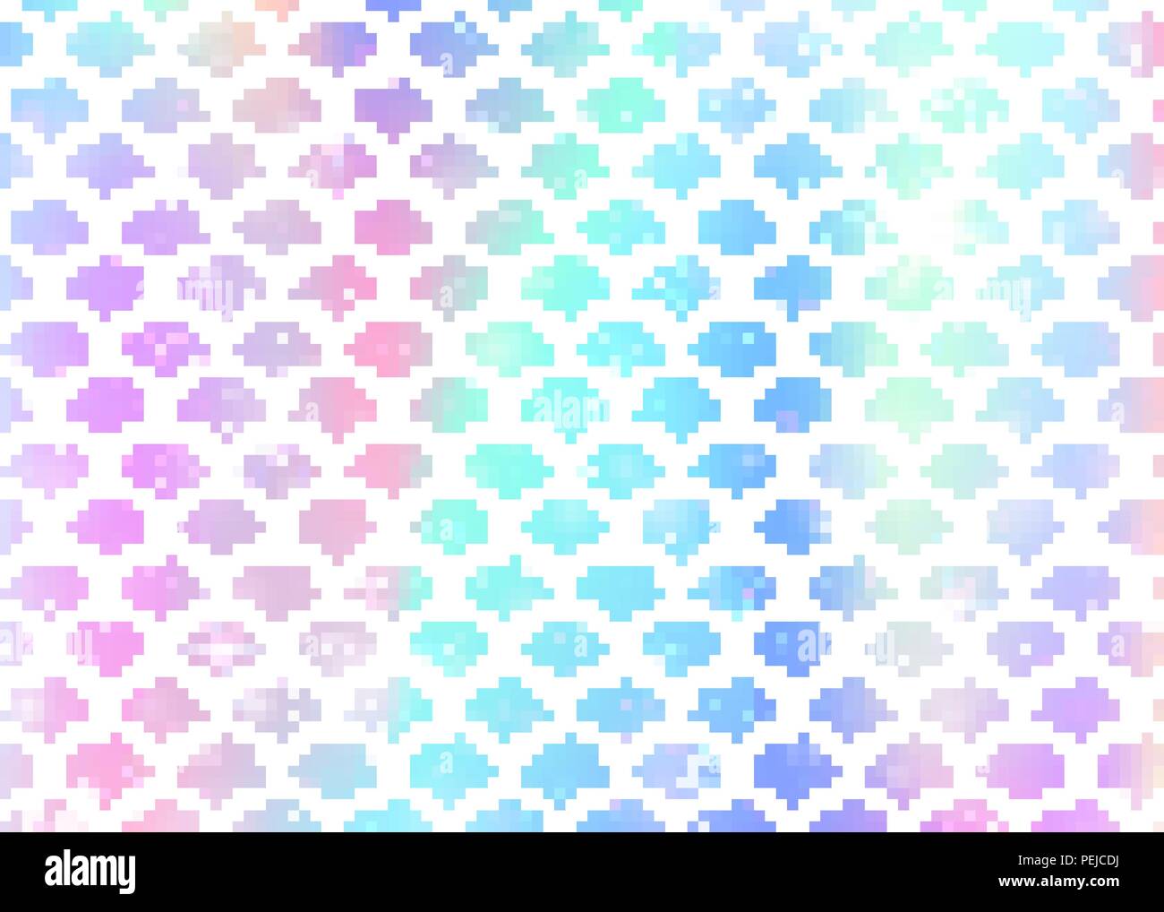 Arrière-plan avec l'échelle de l'arc-en-ciel Mermaid Princess kawaii. Illustration de Vecteur