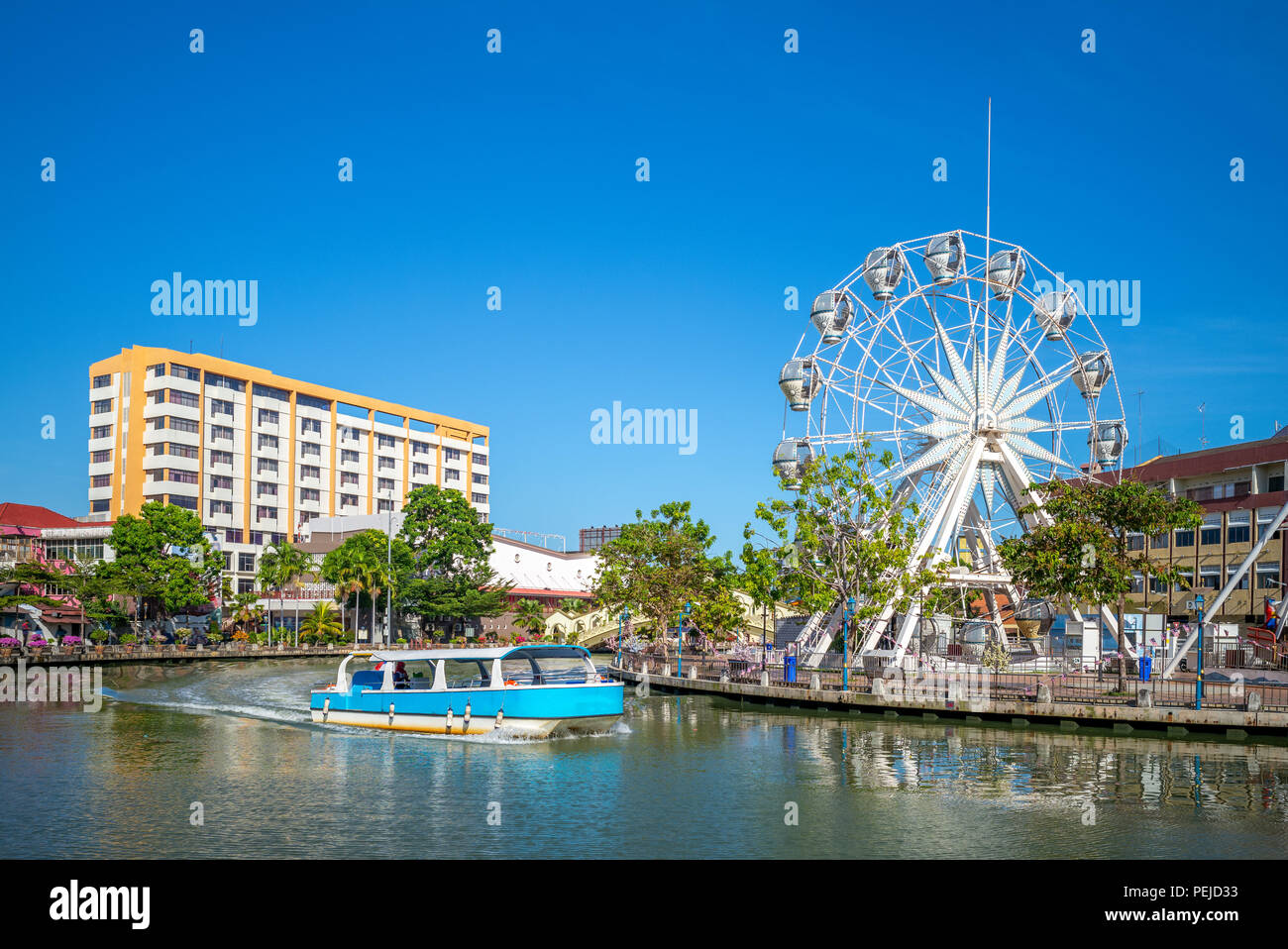 Paysage de rivière melaka Malacca en Malaisie par Banque D'Images