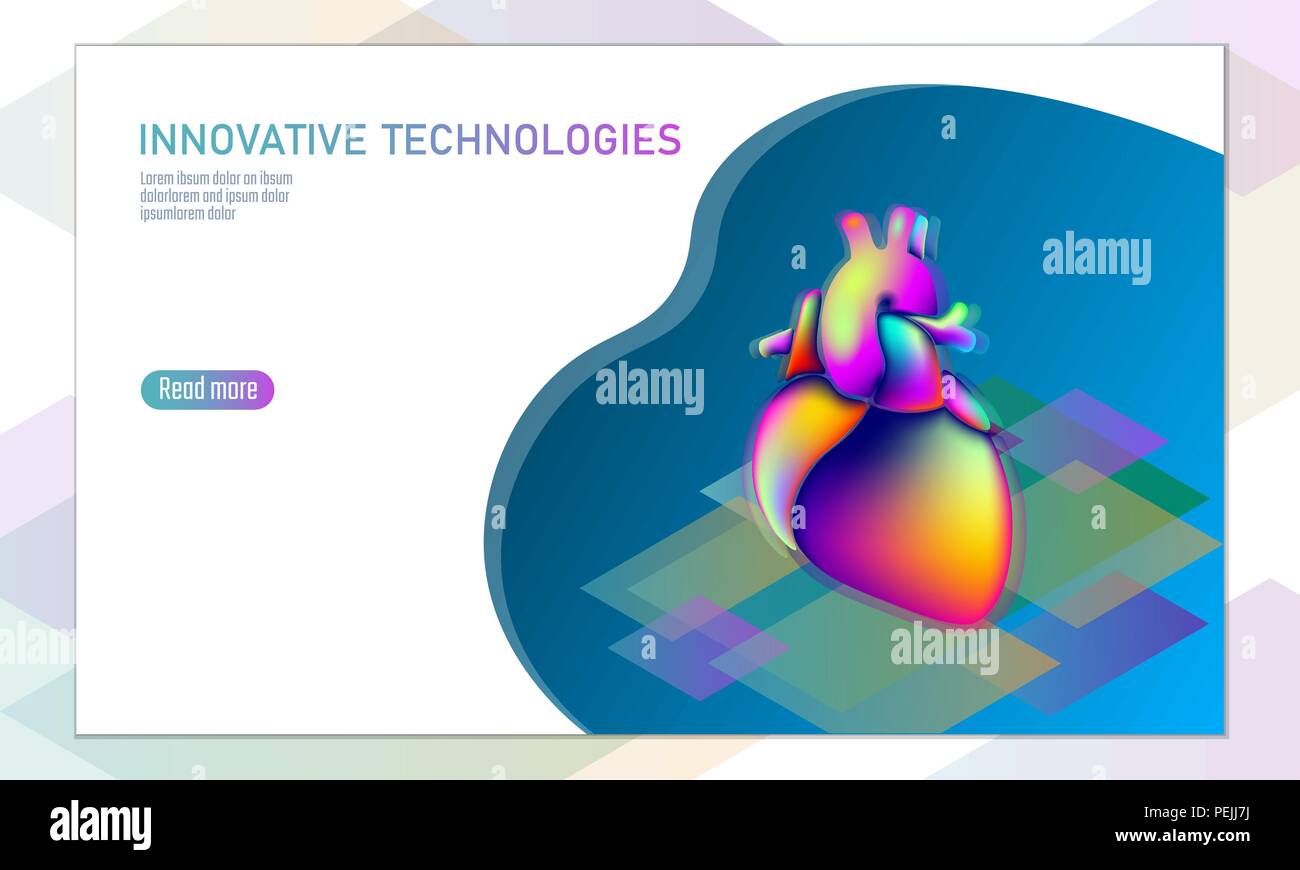 Docteur en médecine en ligne app applications mobiles. Médecine santé numérique couleur gradient dynamique 3D fluide lumineux en plastique. Glitch néon forme holographique Innovation, technologie vector illustration Illustration de Vecteur