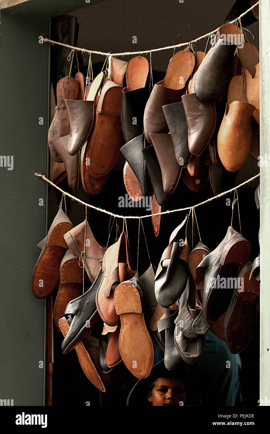 Magasin de cordonniers à Colonial Williamsburg, va, États-Unis Banque D'Images