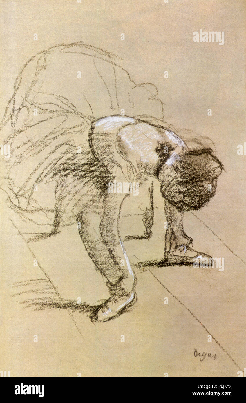 Ballerina Stretching, Degas, Edgar Banque D'Images