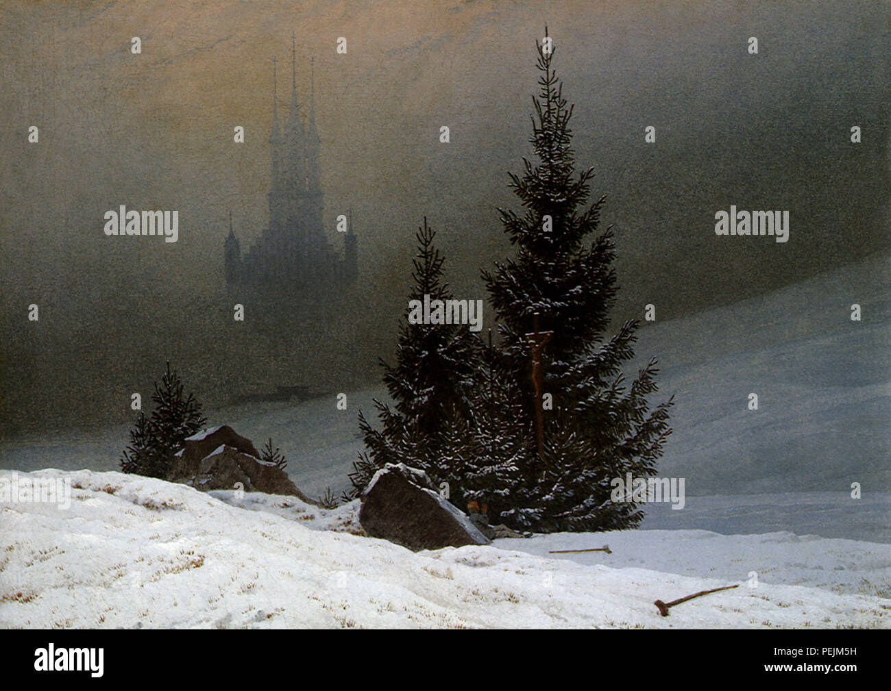Paysage d'hiver, Friedrich, Caspar David Banque D'Images