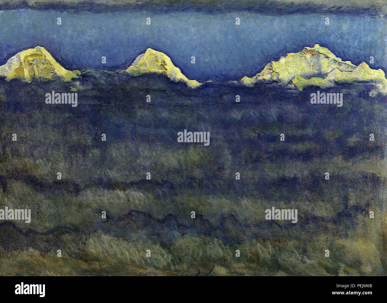 Trois montagnes et de brume, Hodler, Ferdinand Banque D'Images