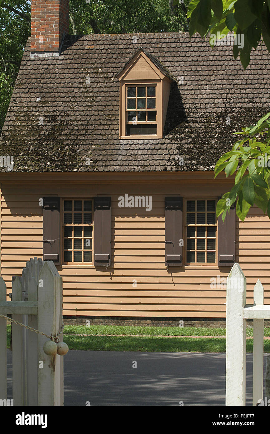 Ancienne maison à Colonial Williamsburg, Virginie, États-Unis Banque D'Images