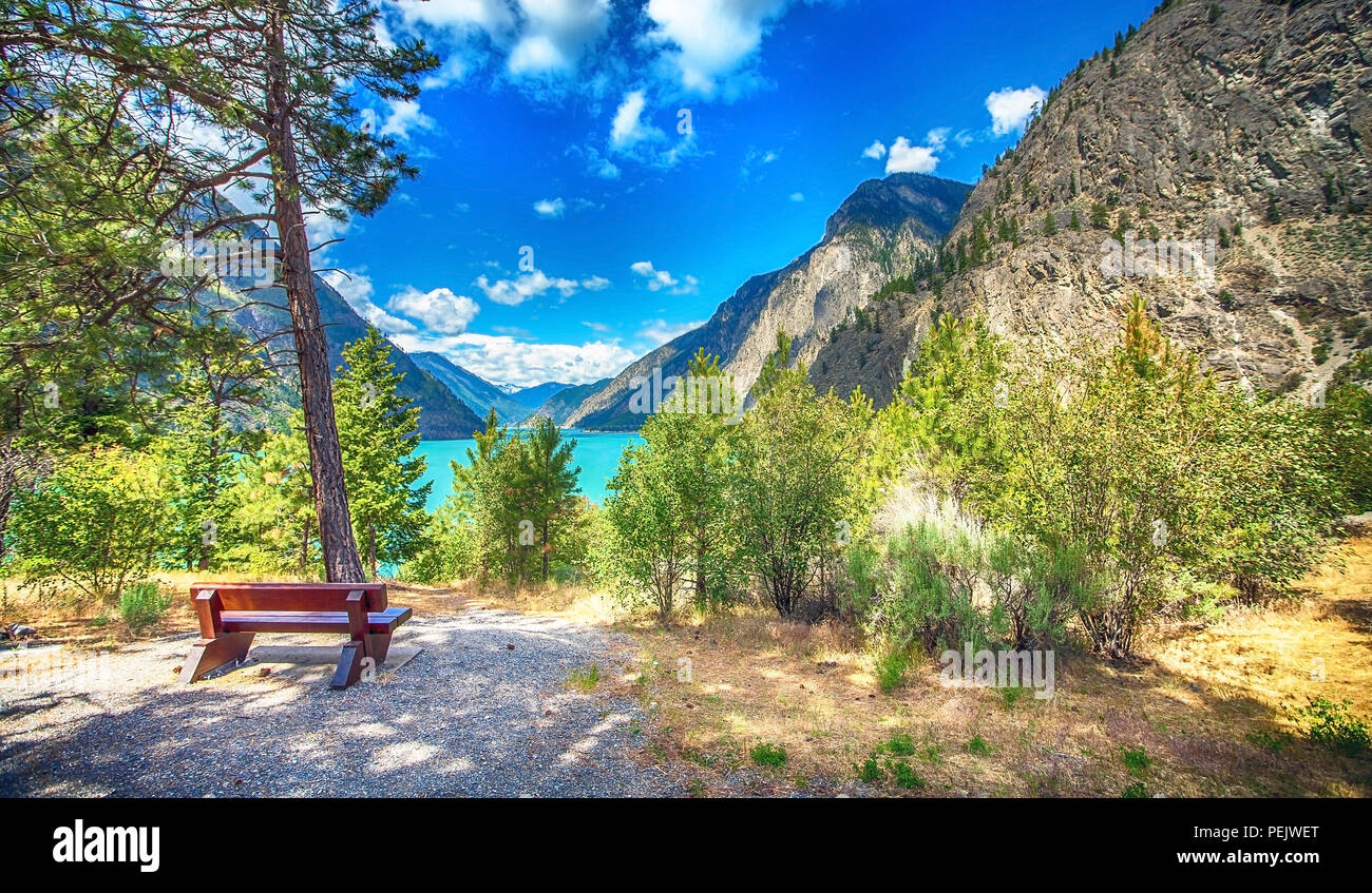 Réservoir du lac Seton B.C. Hydro British Columbia Canada Banque D'Images