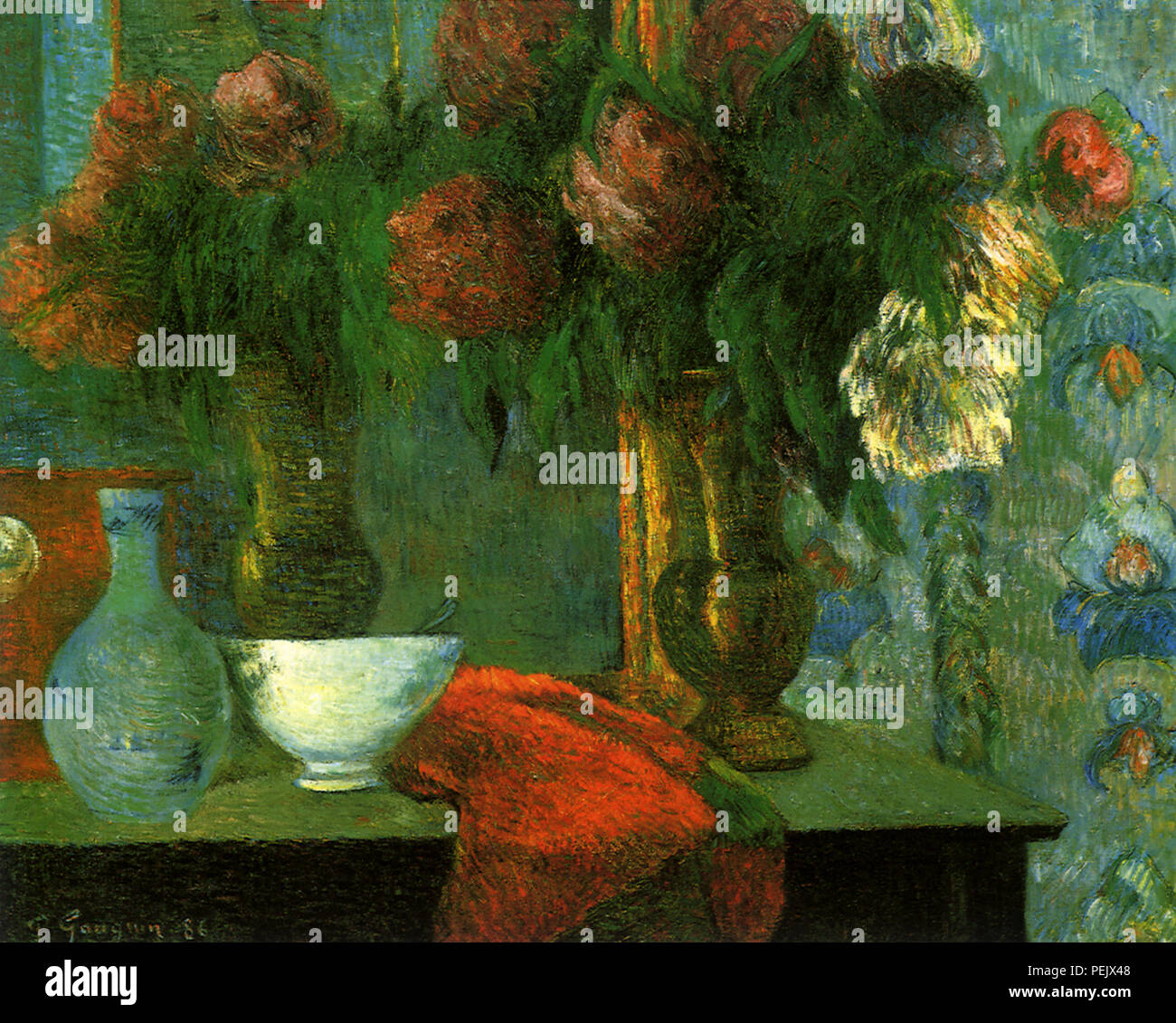 Bol blanc, Gauguin, Paul Banque D'Images