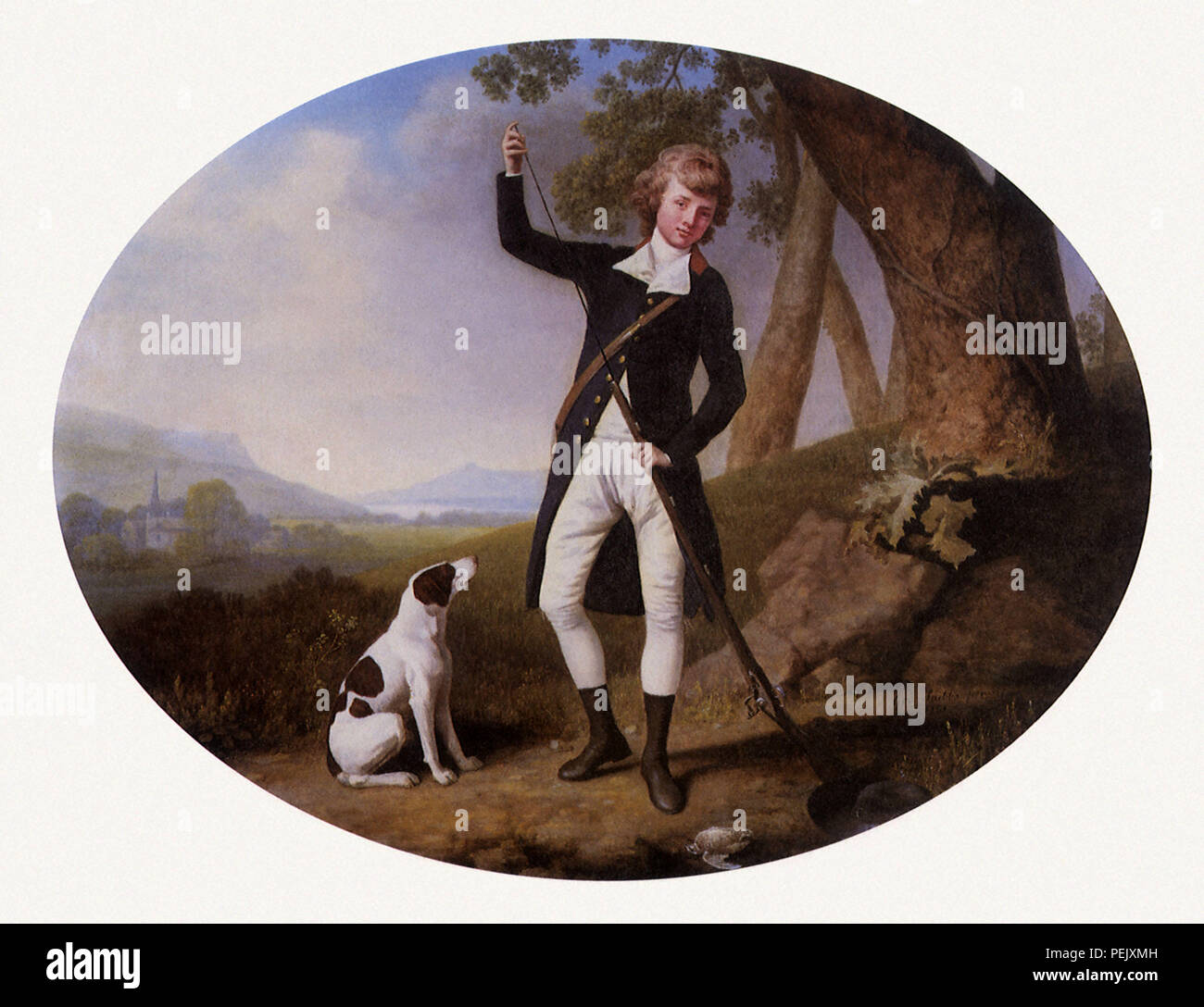 Portrait d'un jeune gentleman de tir, Stubbs, George Banque D'Images