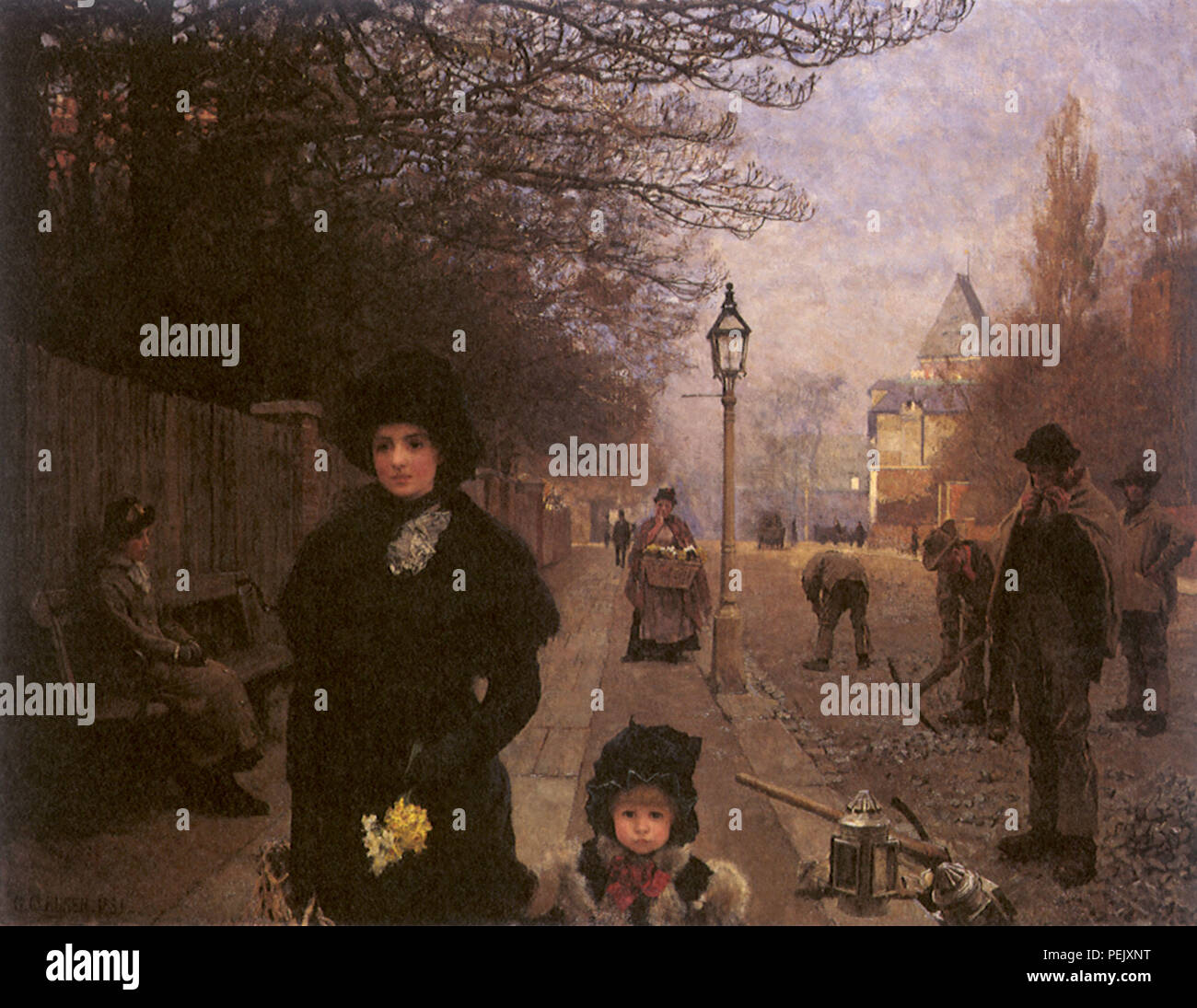 Promenade matinale, Clausen, George Banque D'Images