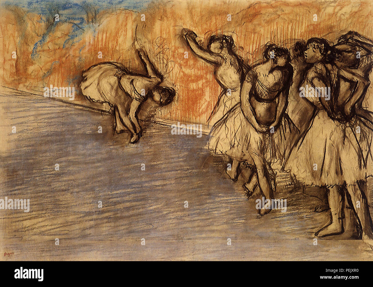 Ballerines Stretching, Degas, Edgar Banque D'Images