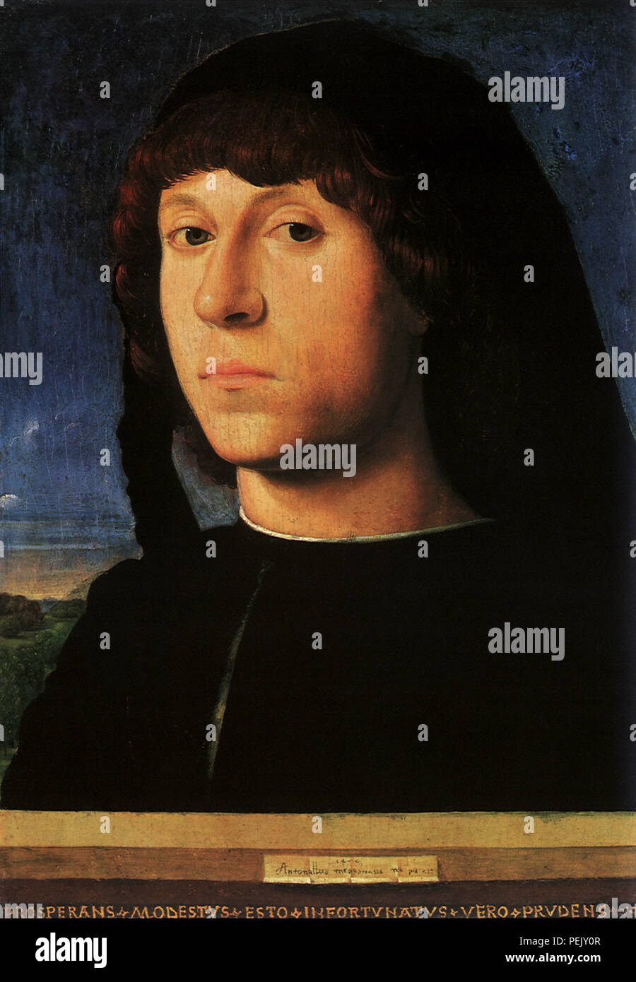 Jeune homme dans le capot, Messine, Antonello da Banque D'Images
