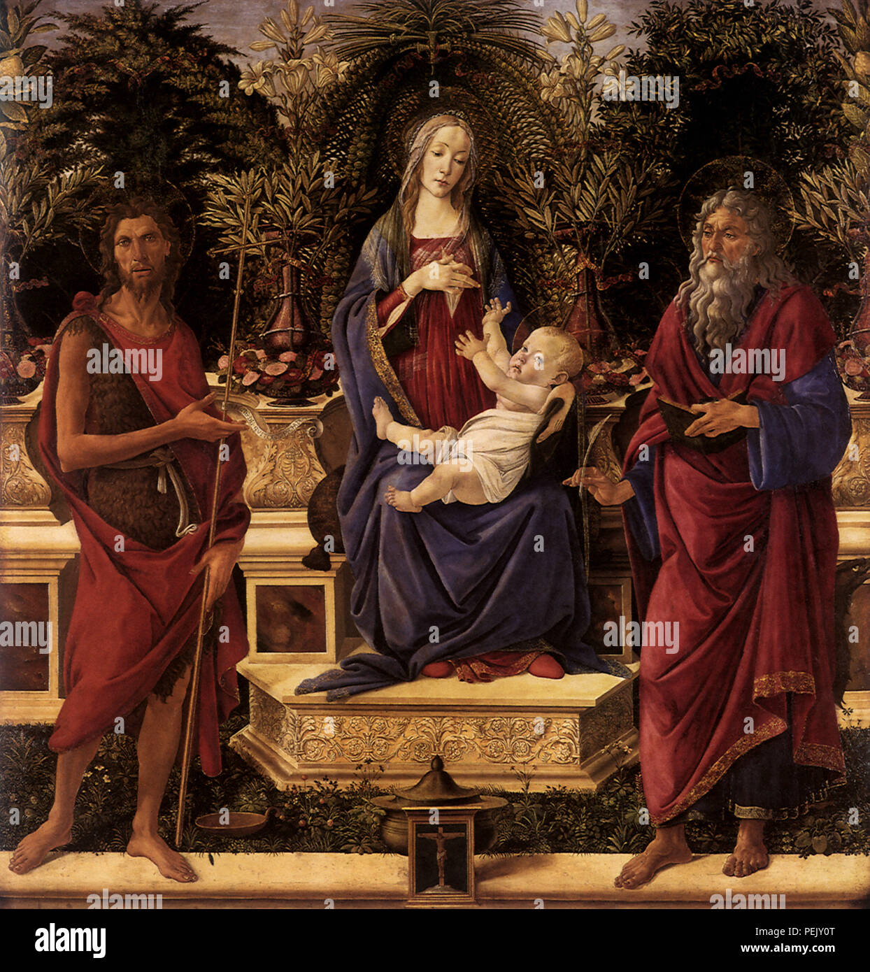 Madonna Floral, Botticelli, Sandro Banque D'Images