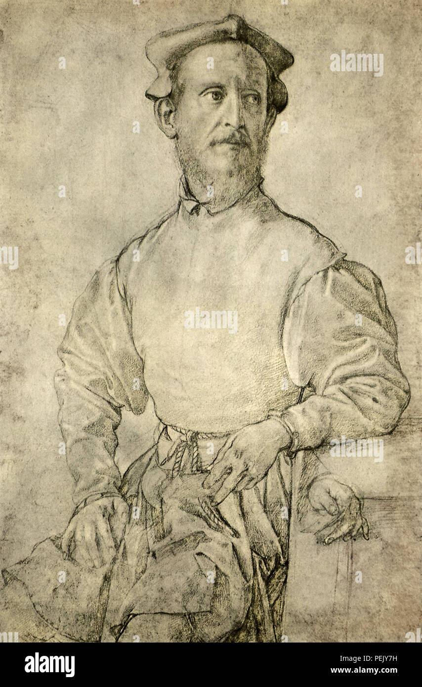 L'homme en habit de l'Artisan, Pontormo, Jacopo da Banque D'Images