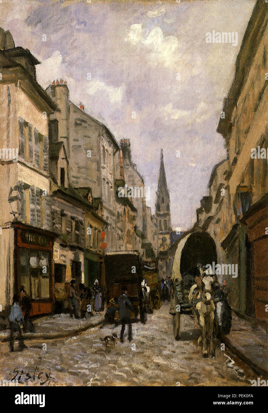Grand Rue, Argenteuil, Sisley, Alfred Banque D'Images